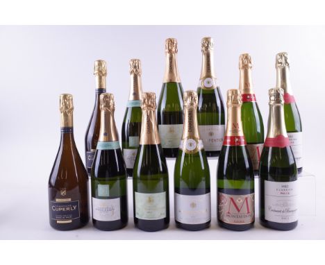 TEN BOTTLES CHAMPAGNE AND TWO FRENCH SPARKLING WINECuperly 2 x Cuvée Prestige Grand Cru Blanc de Noirs NV; Philizot et Fils 2
