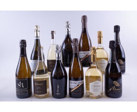 TWELVE BOTTLES ITALIAN SPARKLING WINETerre di San Rocco Pinot Bianco Brut Nature 2017; LEA di Spadotto Alessandro + Co 2 x Bl