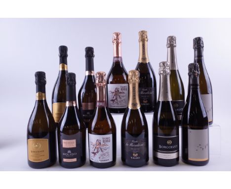 TWELVE BOTTLES ITALIAN SPARKLING WINEBorgoluce 2 x Rive Di Collalto Extra Dry 2021 and 2 x Brut NV; Cantina Colli del Soligo 