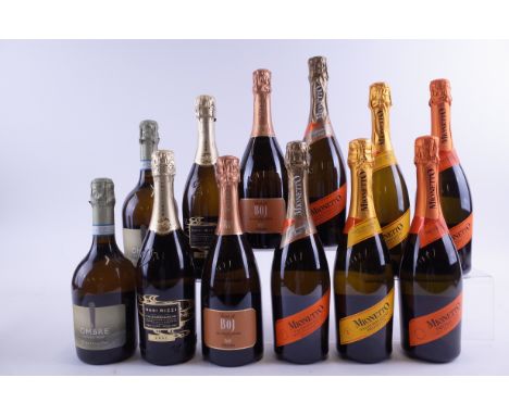 TWELVE BOTTLES ITALIAN SPARKLING WINEBotter 2 x Ombre Organic Brut NV; Nani Rizzi 2 x Ergi Grand Cuvée Extra Dry NV; Valdo 2 