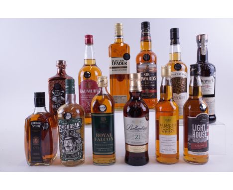 TWELVE BOTTLES BLENDED SCOTCH WHISKYSomething Special Blended; The Epicurean Malt; Royal Flacon; Ballantine's; M+S; Light Hou