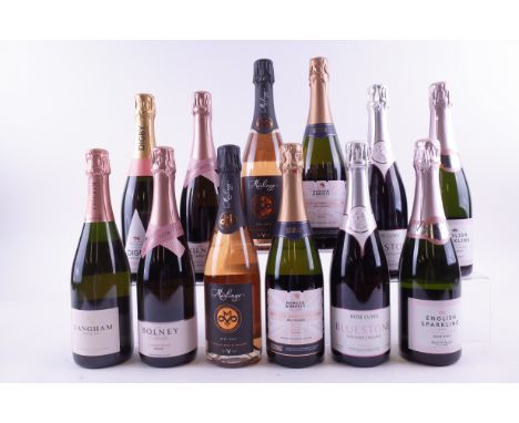 TWELVE BOTTLES ENGLISH SPARKLING ROSÉ WINELangham Wine Estate Brut NV; Digby Fine English Leander Brut NV; Bolney Wine Estate