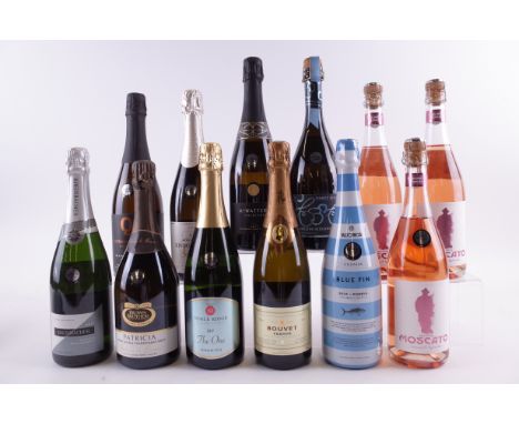 TWELVE BOTTLES CANADIAN, SPANISH, FRENCH AND AUSTRALIAN SPARKLING WINEKreinbacher Prestige Brut; Brown Brothers Patricia Pino
