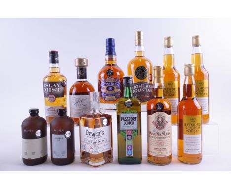 TWELVE BOTTLES BLENDED SCOTCH WHISKYWoven Experience N°8 (50cl) and Superblend (50cl); Dewar's Double Double Aged Travel Excl