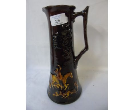Antique doulton treacle glaze hunting jug approx 12'' tall
