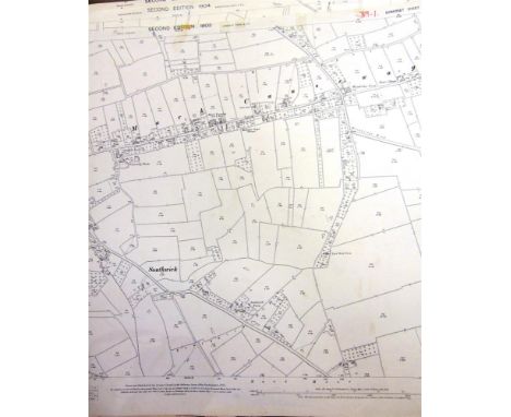 [MAPS]. SOMERSET Approximately ninety Ordnance Survey 1/2500 scale single-sheet maps, various editions, most circa 1903-04, i