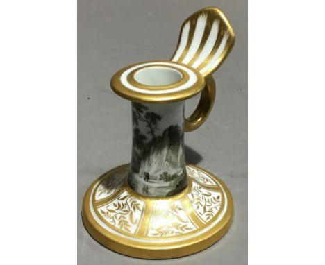 A Spode porcelain hand candlestick, circa 1805-1810