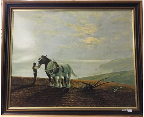 AFTER COULSON print, Ploughman by the Sea and another hunting print