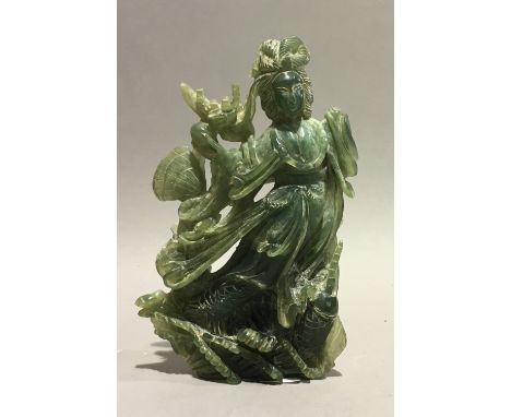 A jade figure of Guanyin