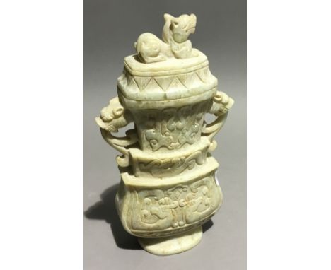 A Chinese carved jade vase