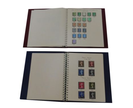 Philately. QEII stamps, to include Machin Decimals, Machin Sterling, 1952 to c1995, enclosed in two albums. 