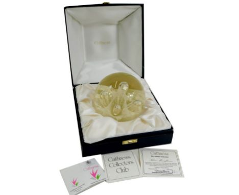 A Caithness Classic Collection Silver Moon Flower large paperweight, limited edition number 320/350, boxed, 9cm high. 