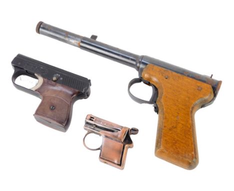A Diana air pistol, model 2, and two novelty lighters, to include a Brevettata Italian cigarette lighter 1959, and a Jian ce 