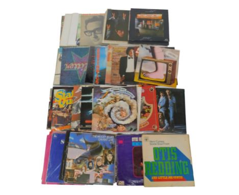 LP records, to include Status Quo, Now 8, Clannad, The Rolling Stones No2, etc. (1 box)