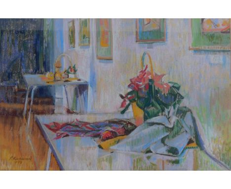 R Kirkwood (20thC School). The Gallery, pastel, signed and dated 1993, 33cm x 48cm. 