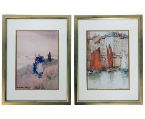 After Rainbird. Le Grand Quai le Havre, print, 29cm x 20cm, together with North East Fisher Woman, print, 29cm x 20cm. 