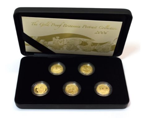 Royal Mint 2006 Gold Proof Britannia Five-Coin Portrait Collection Presented in the Royal mint box and outer box of issue. Co