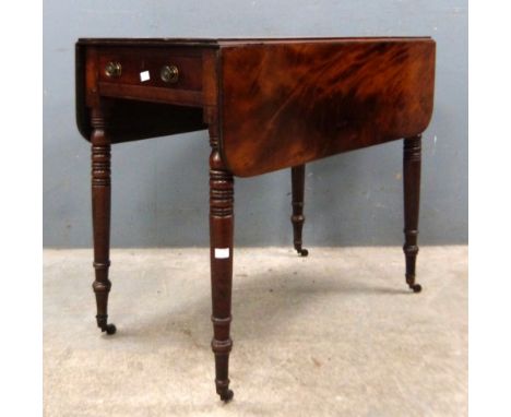 Mahogany Pembroke table and a reproduction gilt wall mirror. (2).   