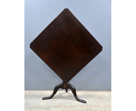 19th century mahogany tea table with tilt top, height 66cmProvenance - Removed for sale from Runnymede Park, Egham.   Top 71c