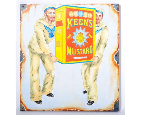 Keen's Mustard - A contemporary oil on board artists impression painting of a vintage enamelled advertising sign for Keen's M