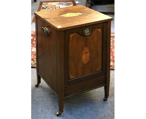 An Oak Standard Lamp, with tightly fluted column on acanthus supports, An Inlaid Mahogany Purdonium, An Oak Barley-Twist Stoo