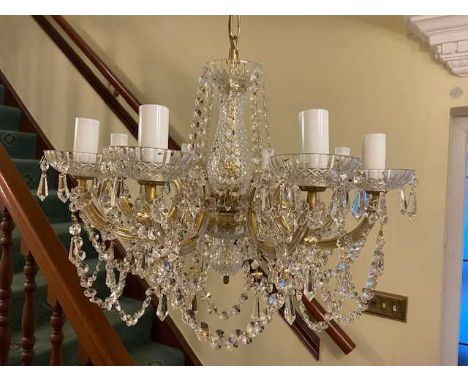 A Modern Cut Glass Chandelier