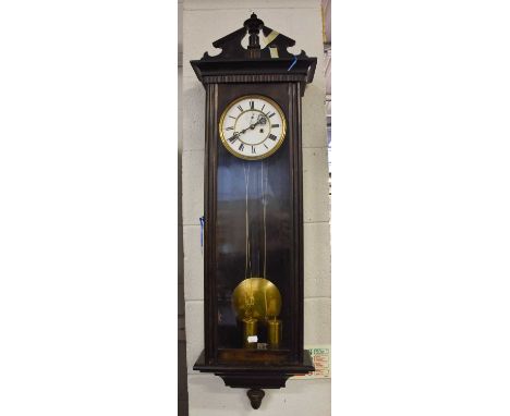 A Vienna Type Double Weight Striking Wall Clock, circa 1890