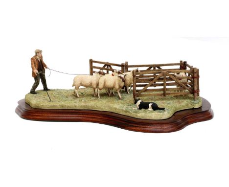 model No. B0485 by Ray Ayres, limited edition 315/750, on wood base, with certificateNo box, shepherd's hand with manufacturi
