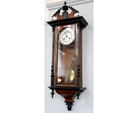 A Vienna Style Striking Wall Clock, circa 1890, 88cm high