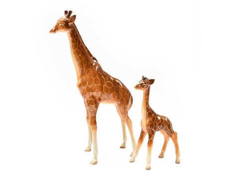Large, model No. 1631 and Giraffe - Small, model No. 853, both light and dark brown gloss (2)Both models in overall good cond