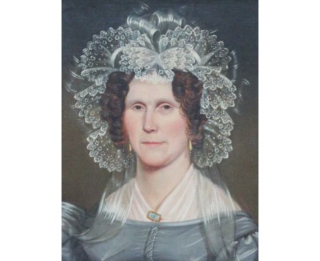 British School (19th century)Portrait of a lady, thought to be Mrs Mary Watson of North CaveOil on canvas, together with two 