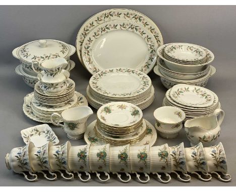 BURLEIGH WARE PART DINNER SERVICE, border decorated with leaves and flowers and with gilded rim, approx. 47 pieces including 