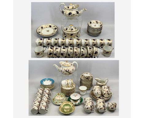 NEWHALL 'IMARI VINE' PATTERN PART TEA SERVICE, circa 1810, approx. 36 pieces, and another Newhall tea service, early 19th Cen