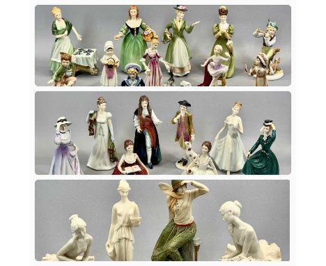 FRANCESCA ART CHINA STAFFORDSHIRE x 19 FIGURINES, Royal Doulton 'Classique' figurine 'Lucinda CL3983', Royal Worcester figuri