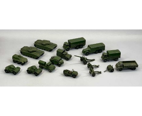 DINKY TOYS &amp; DINKY SUPERTOYS DIECAST MILITARY VEHICLES, A QUANTITY, 2 x 651 Centurian Tanks, 677 Armoured Command Vehicle