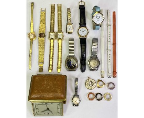 VINTAGE &amp; LATER LADY'S &amp; GENT'S WRISTWATCHES and a Europa travel alarm clock, lot includes a chrome cased Rotary Auto