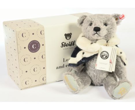 Steiff Long to Reign over us King Charles III teddy bear, white tag 691515, LE 2022, mohair, with swing labels, certificate, 