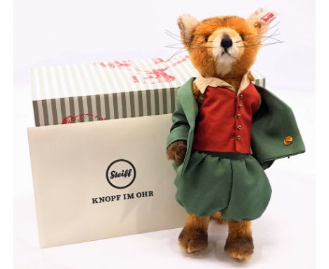 Steiff Mr Tod, white tag 690525, LE 5000, swing label, certificate, pin badge, within Excellent box, small bald patch to side