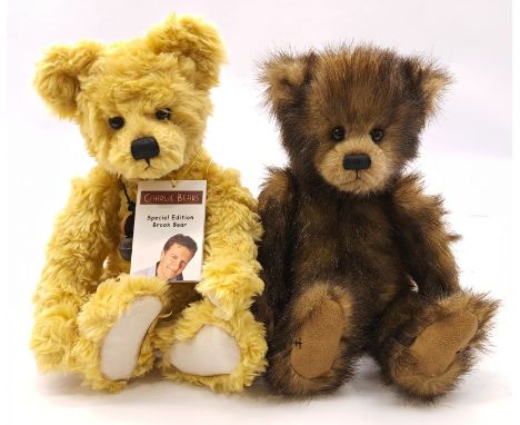 Charlie Bears Pair Including: (1) Maximilian, CB 06120, 2006-2007, LE 1200, light and dark brown mink plush, one of the first