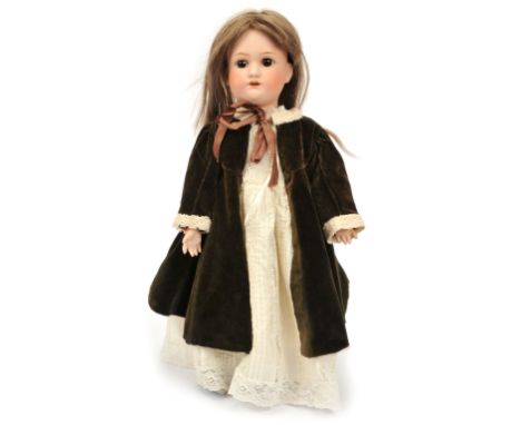 Cuno &amp; Otto Dressel / Simon &amp; Halbig Jutta bisque vintage doll, German, 1910, impressed 1348 6 1/2, now fixed brown e