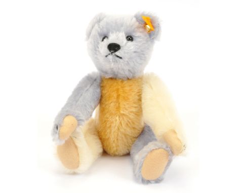 Steiff rare Clip Apart Bear, yellow tag 002496, pale blue, blonde and white mohair, magnetic joints in limbs and head allow b