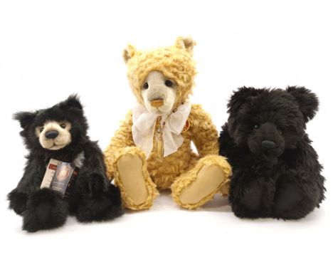 Charlie Bears Trio Including: (1) Anniversary Slothy Joe, CB 151558, plush, swing label, 12.5"/32cm, (2) Fish, CB 131401, plu