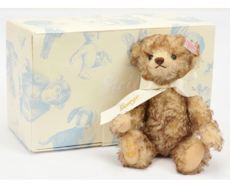 Steiff Royal Baby Windsor Bear, Prince George, exclusive to Peter Jones China, white tag 664267, LE 36/1500, beige&nbsp; / br