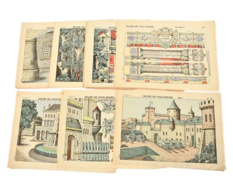 Imagerie Pellerin (Epinal, France) antique toy theatre hand coloured lithograph Theatre des Folies-Bergere proscenium, curtai