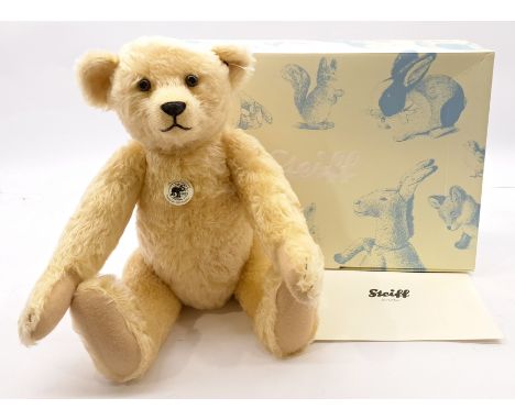 Steiff Margarete's teddy bear replica 1909, white tag 400520, LE 1909, 2008, mohair, chest tag, certificate, within Excellent