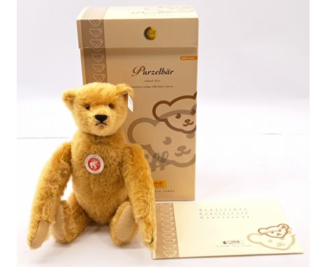Steiff Purzelbar Somersault teddy bear, white tag 037436, LE 528/2006, mohair, with chest tag and certificate (creased), Exce