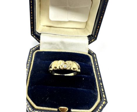 9ct gold vintage diamond set elephant dress ring (1.7g)