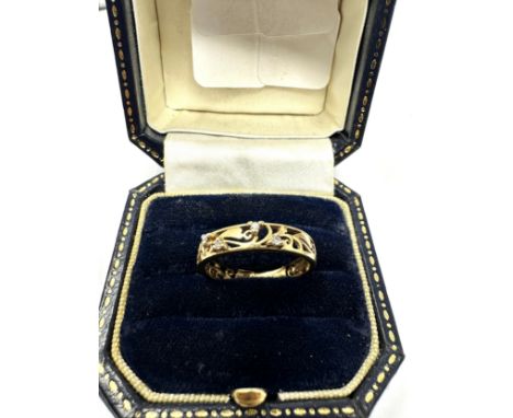 9ct gold vintage diamond set dress ring (1.7g)