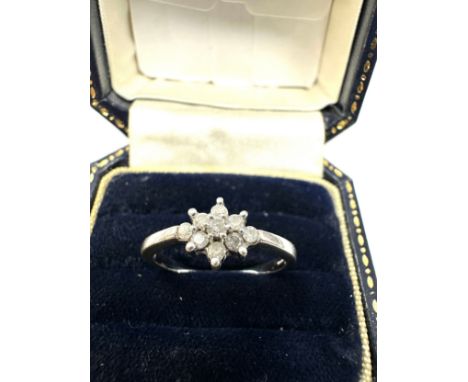 9ct white gold diamond cluster ring (2.3g)