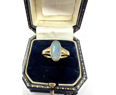 9ct gold vintage opal doublet dress ring (2.4g)